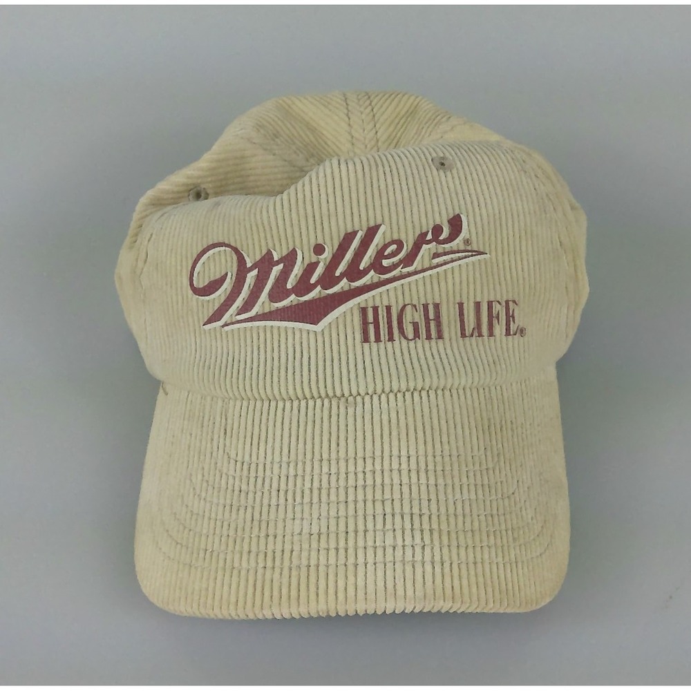 Miller High Life American Needle Corduroy Hat Snapback Beer Logo Cream Cap